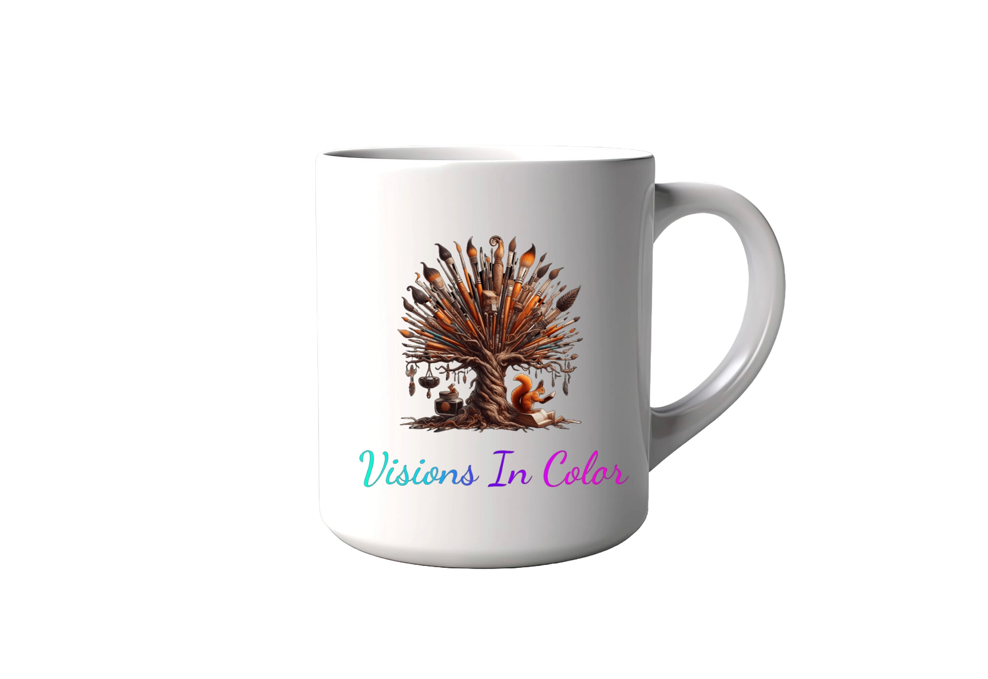 White mug with logo